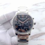 Swiss Fake Montblanc TimeWalker Stainless Steel Black Face & Rose Gold Markers Watch